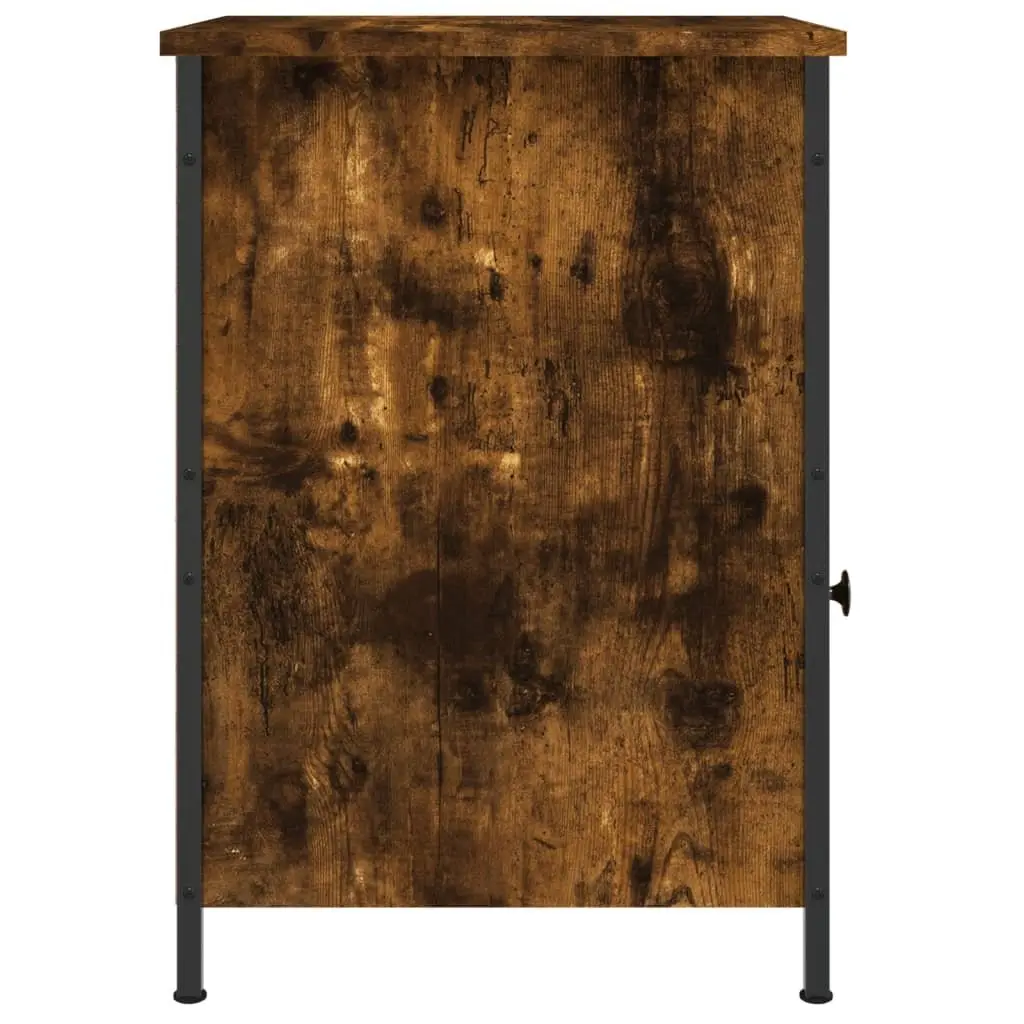 Bedside Cabinet Storage Nightstand Table 40x42x60cm Smoked Oak 2 Piece