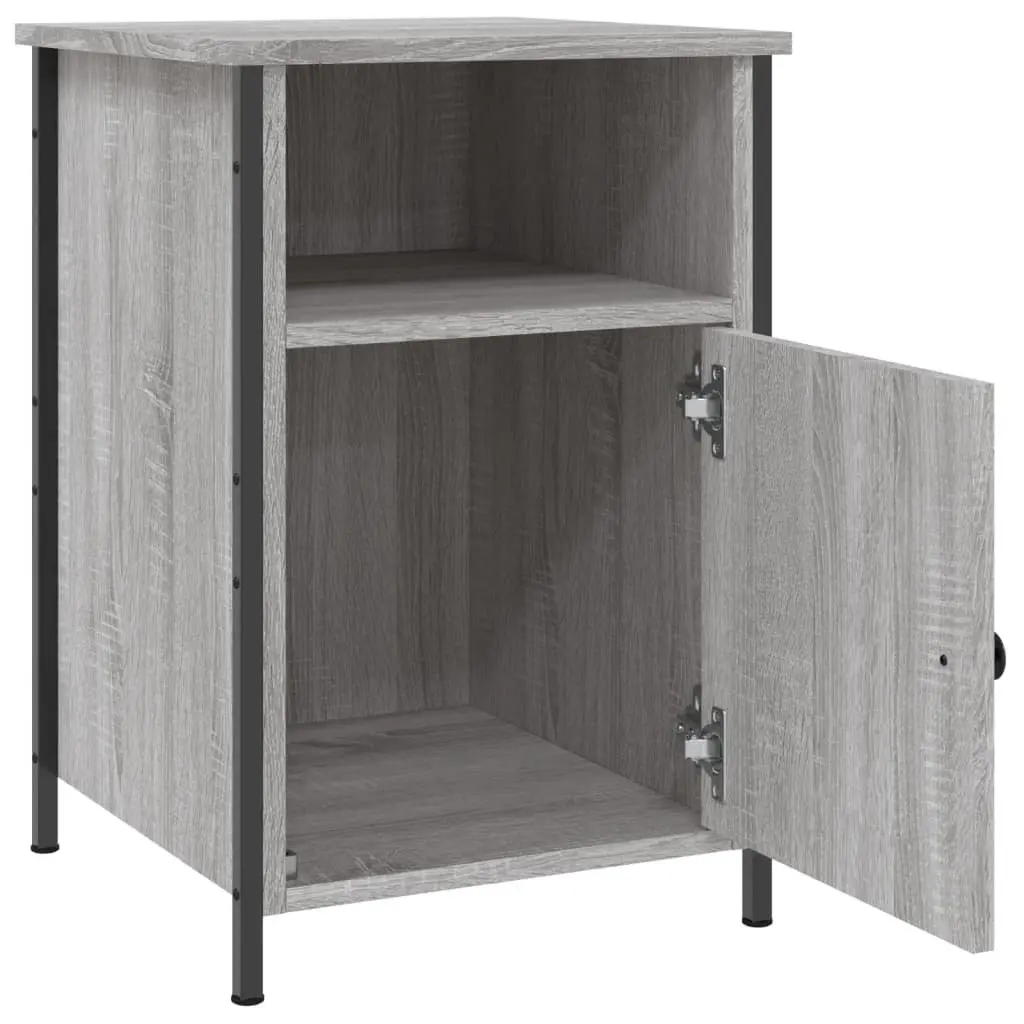 Bedside Cabinets 2 pcs Grey Sonoma Engineered Wood Nightstand Storage 40x42x60cm