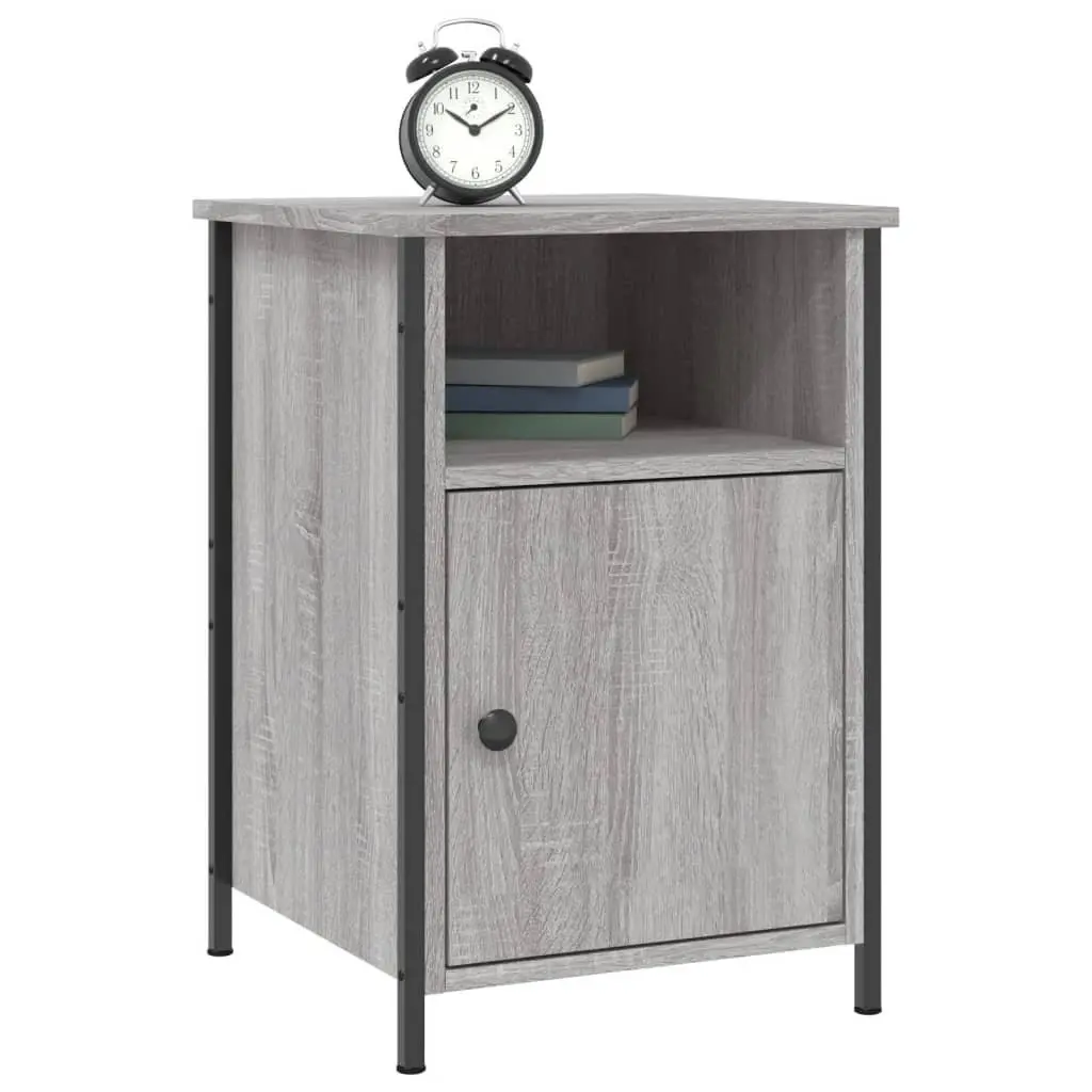 Bedside Cabinets 2 pcs Grey Sonoma Engineered Wood Nightstand Storage 40x42x60cm