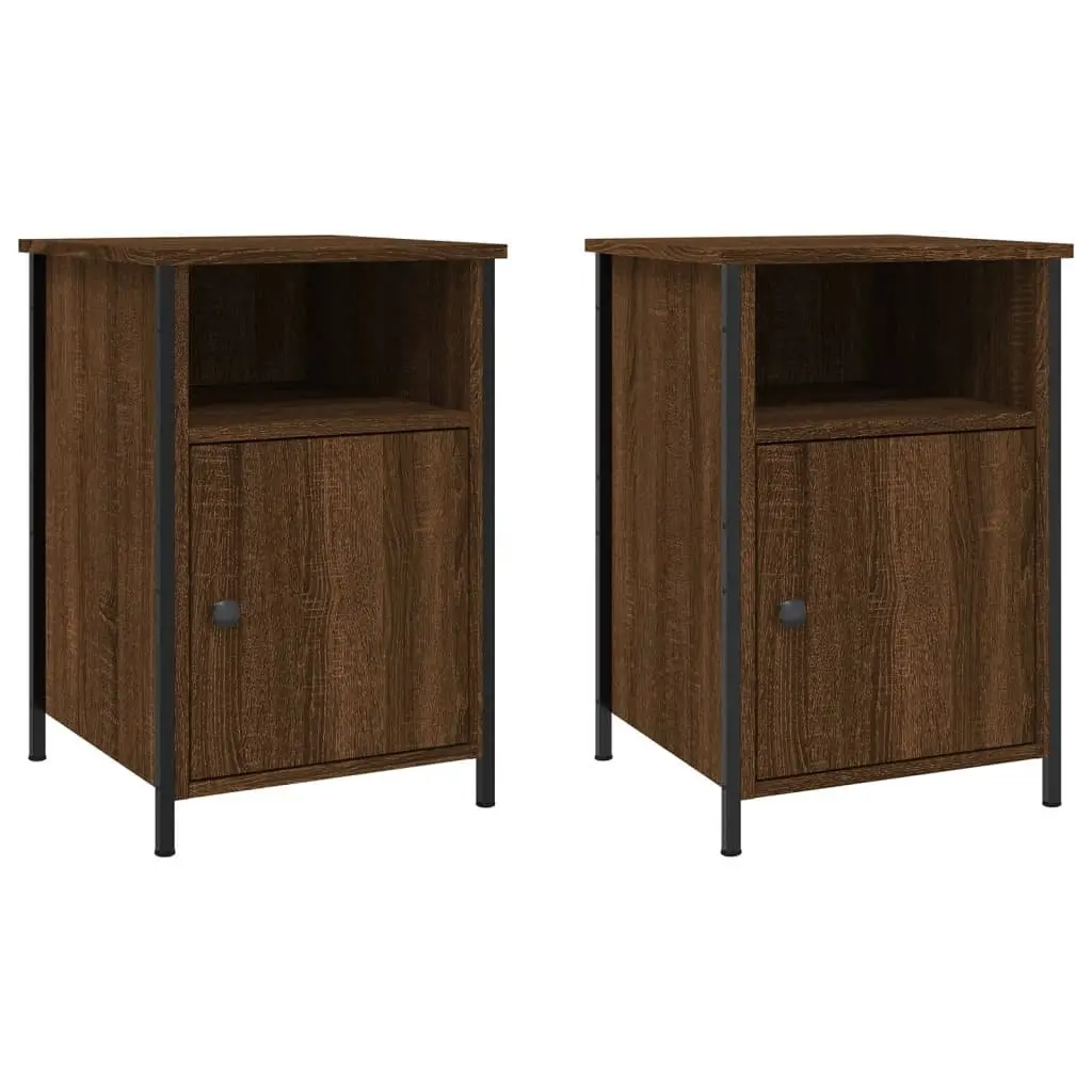 Bedside Cabinets Storage Nightstand 40x42x60 cm Brown Oak Engineered Wood 2 pcs