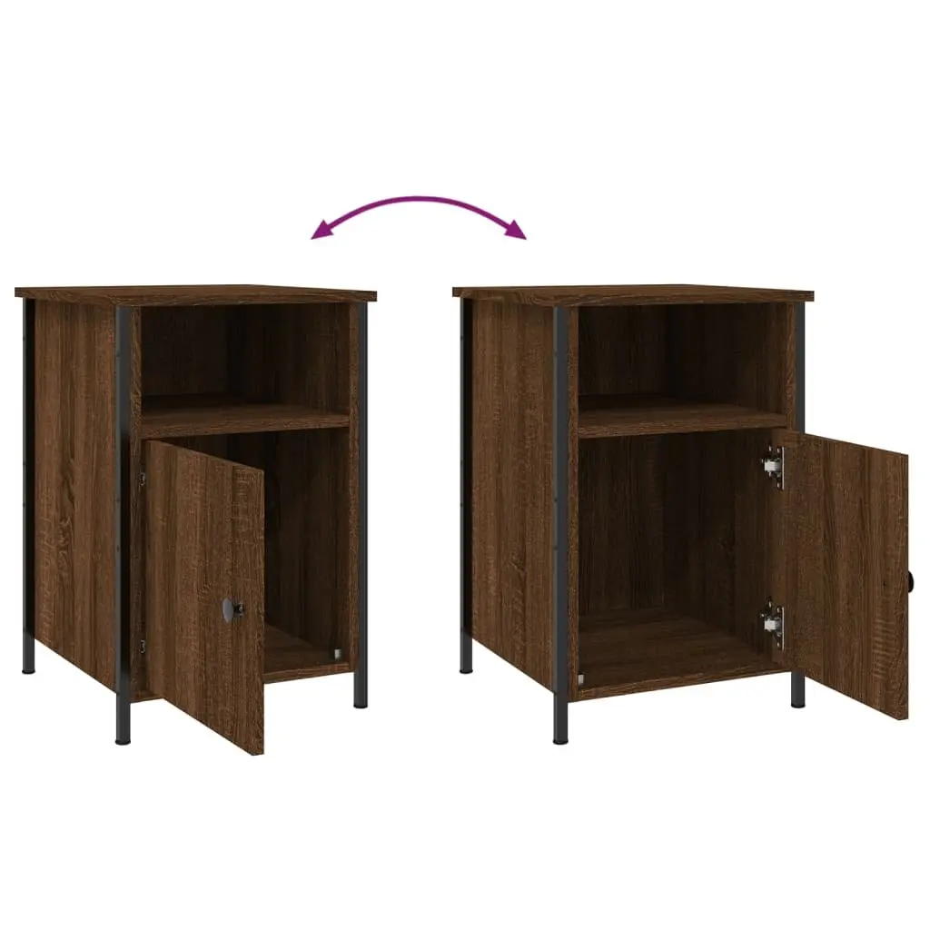 Bedside Cabinets Storage Nightstand 40x42x60 cm Brown Oak Engineered Wood 2 pcs