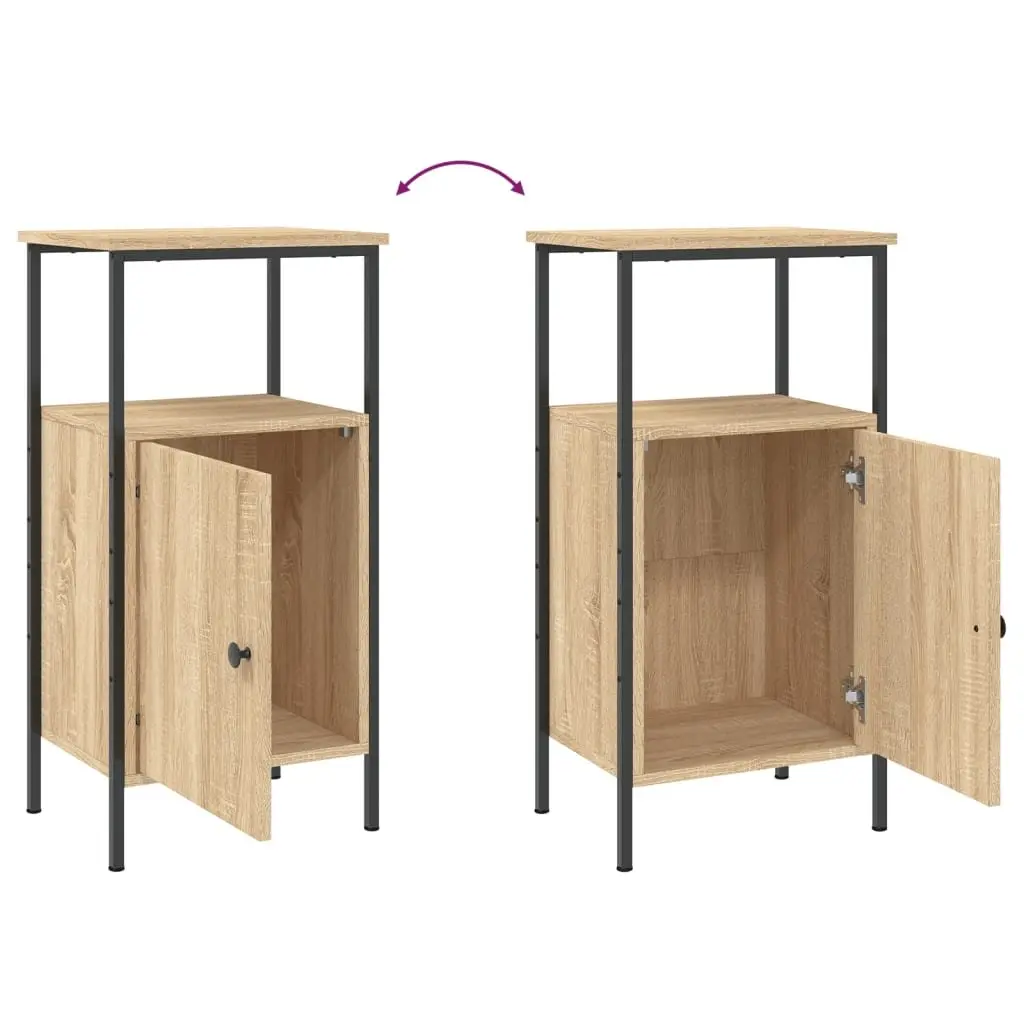 Bedside Cabinets Industrial Nightstand 41x31x80 cm Brown 2 Piece Engineered Wood