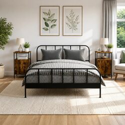 Value-Focused Bedside Cabinets with Storage - 2 pcs