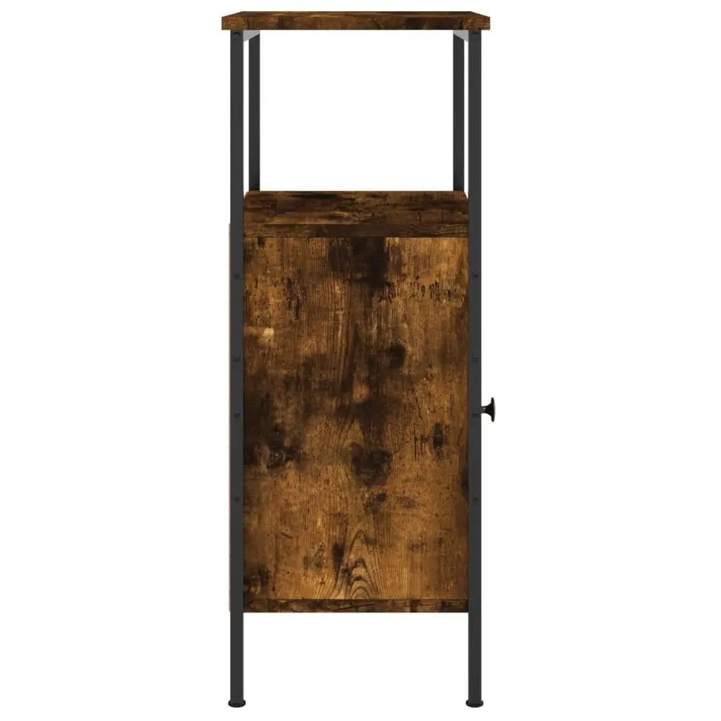 Bedside Tables Industrial Style Storage 2 Piece Brown Smoked Oak Engineered Wood