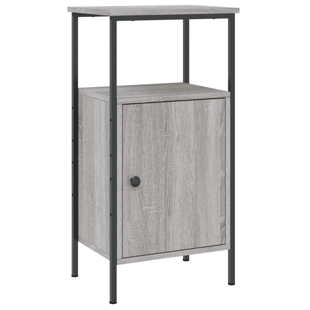 Bedside Cabinets 2 pcs Grey Sonoma Industrial Nightstand Storage Bedroom