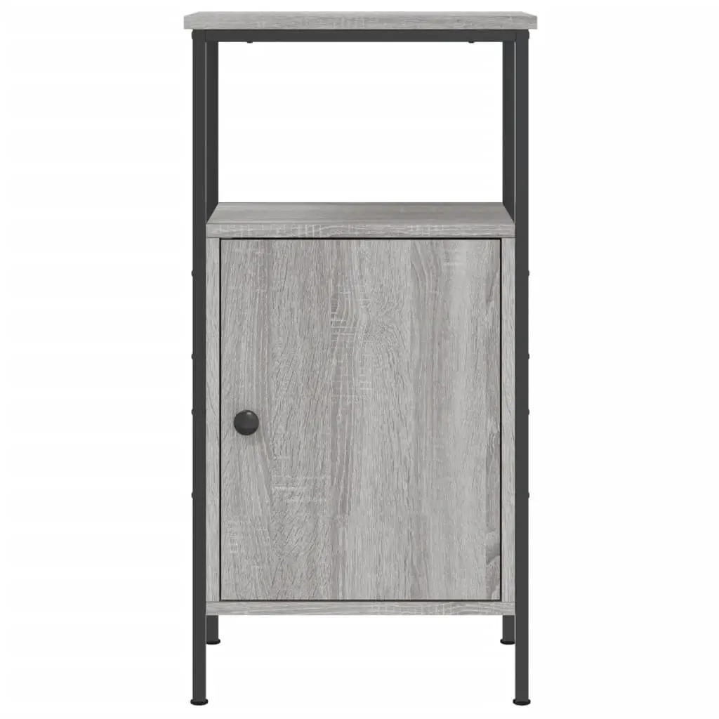 Bedside Cabinets 2 pcs Grey Sonoma Industrial Nightstand Storage Bedroom