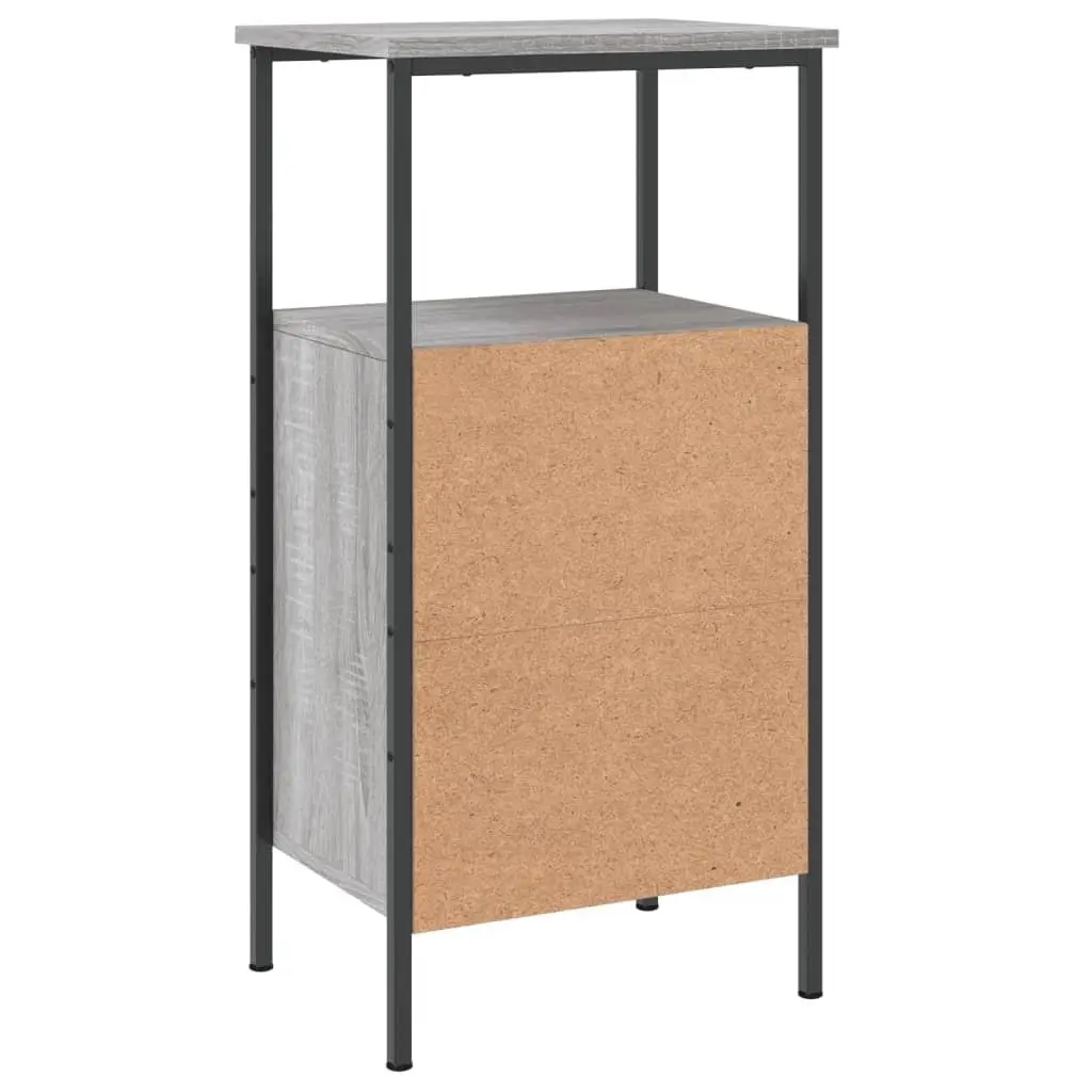 Bedside Cabinets 2 pcs Grey Sonoma Industrial Nightstand Storage Bedroom