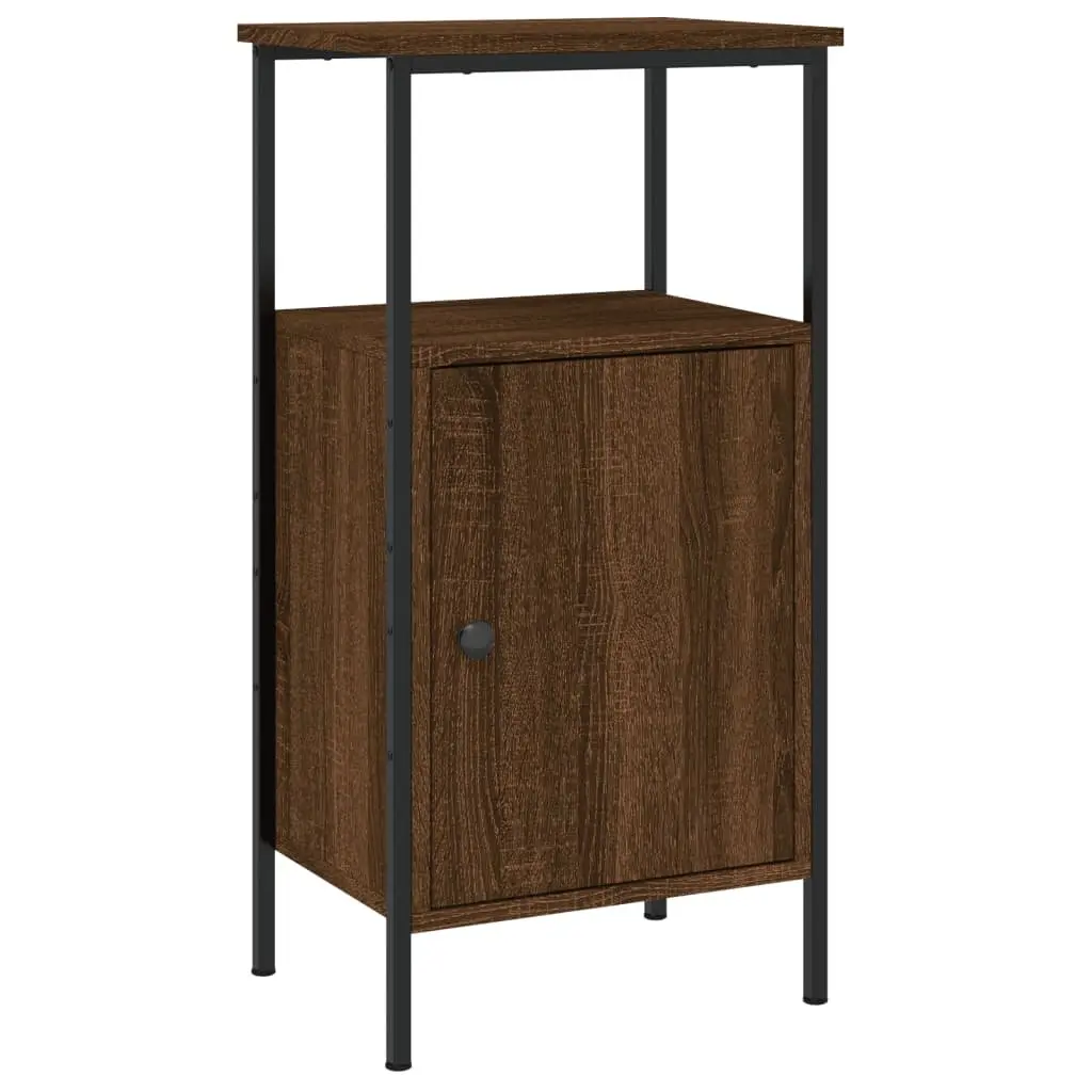 Bedside Cabinets 2 pcs Brown Oak Industrial Style Storage Nightstand 41x31x80cm