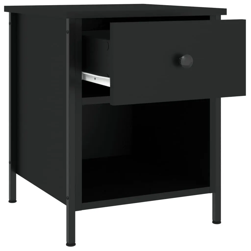 Bedside Cabinets Storage Nightstand 40x42x50 cm Black 2 Piece