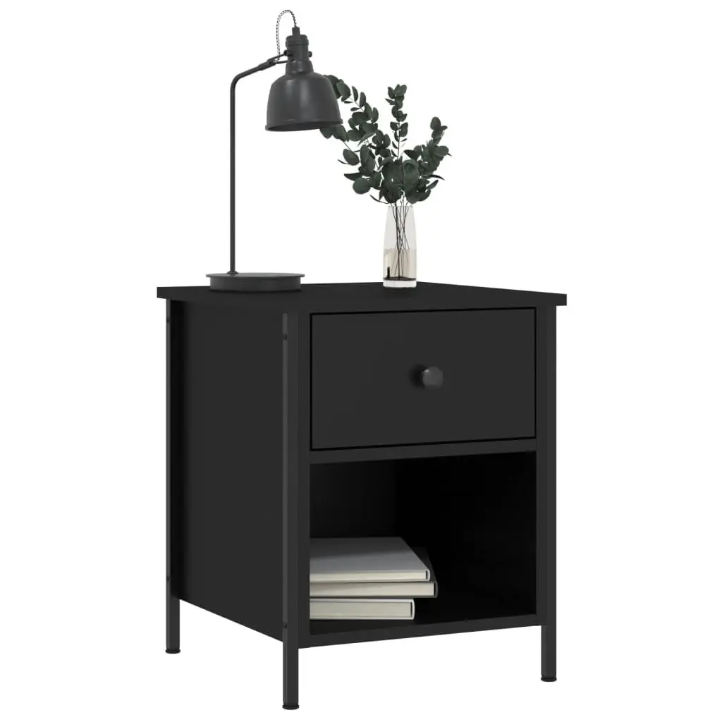 Bedside Cabinets Storage Nightstand 40x42x50 cm Black 2 Piece