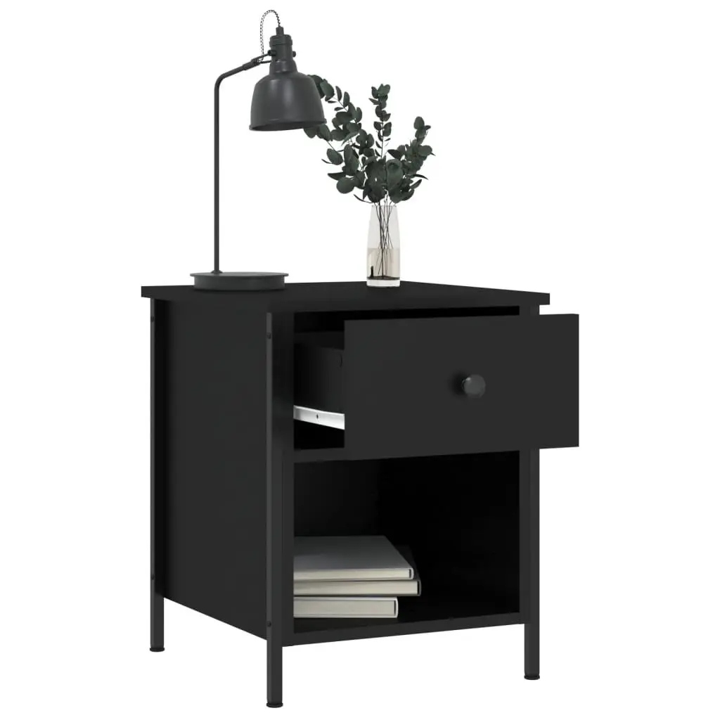 Bedside Cabinets Storage Nightstand 40x42x50 cm Black 2 Piece