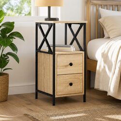 Reliable Brown Bedside Cabinet with Ample Storage