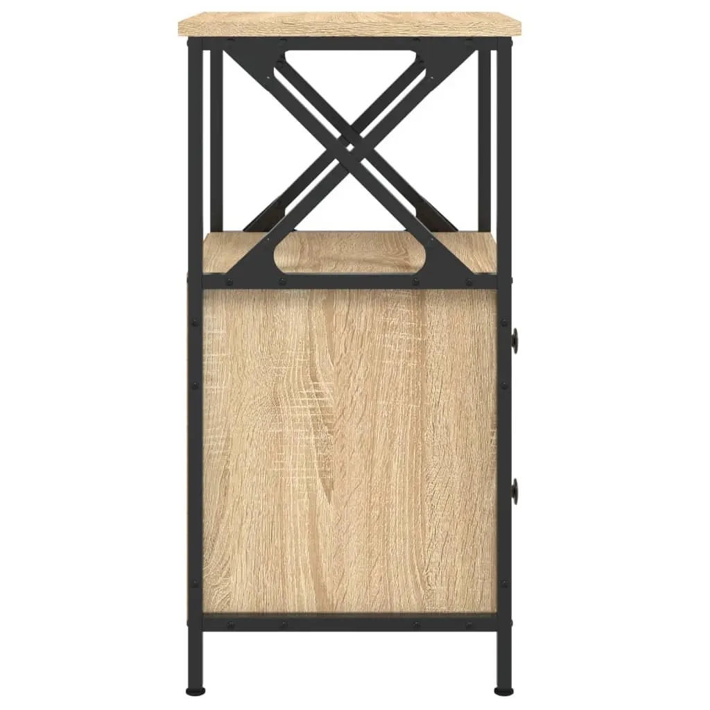 Bedside Cabinets Storage 34x35.5x70 cm Brown 2 Piece Engineered Wood