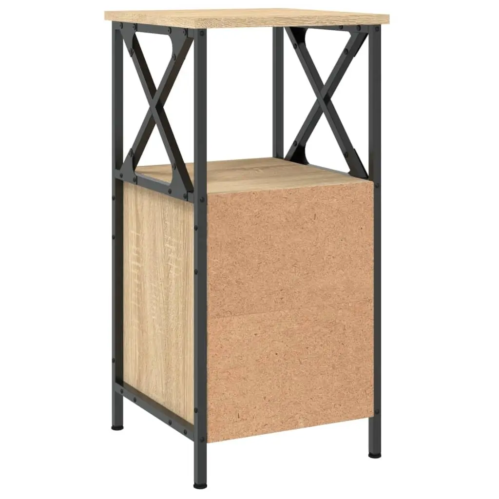 Bedside Cabinets Storage 34x35.5x70 cm Brown 2 Piece Engineered Wood