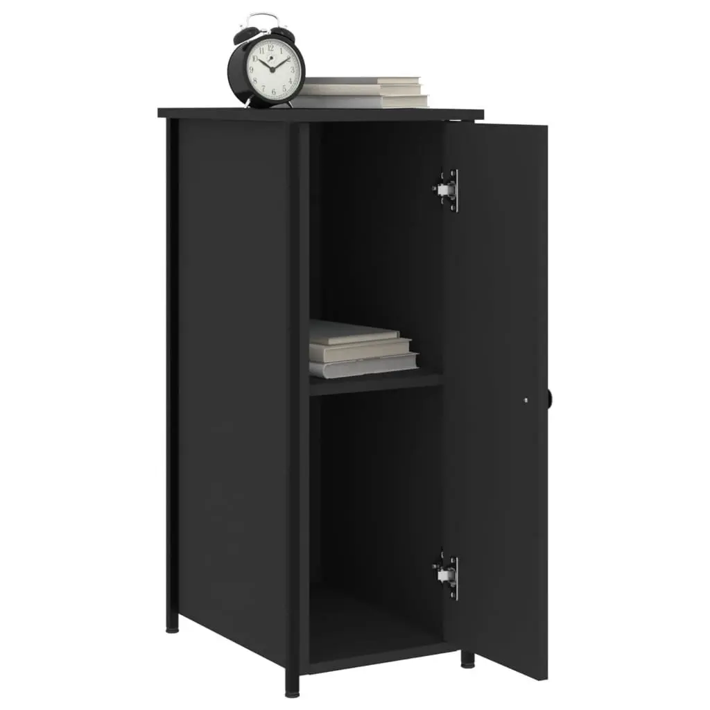 Bedside Cabinets 2 pcs Black 32x42x80 cm Industrial Nightstand Storage