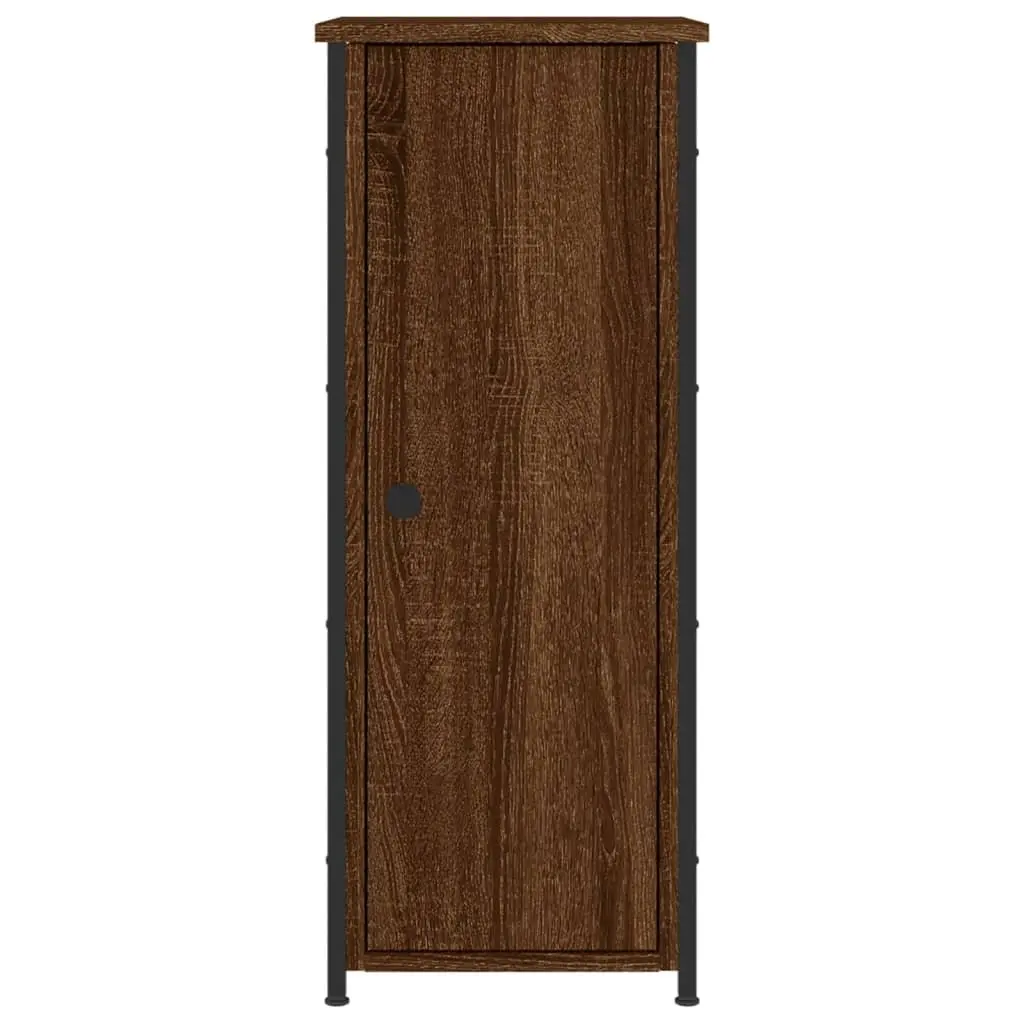Bedside Cabinet Storage Industrial Style 32x42x80cm Brown Oak Engineered Wood