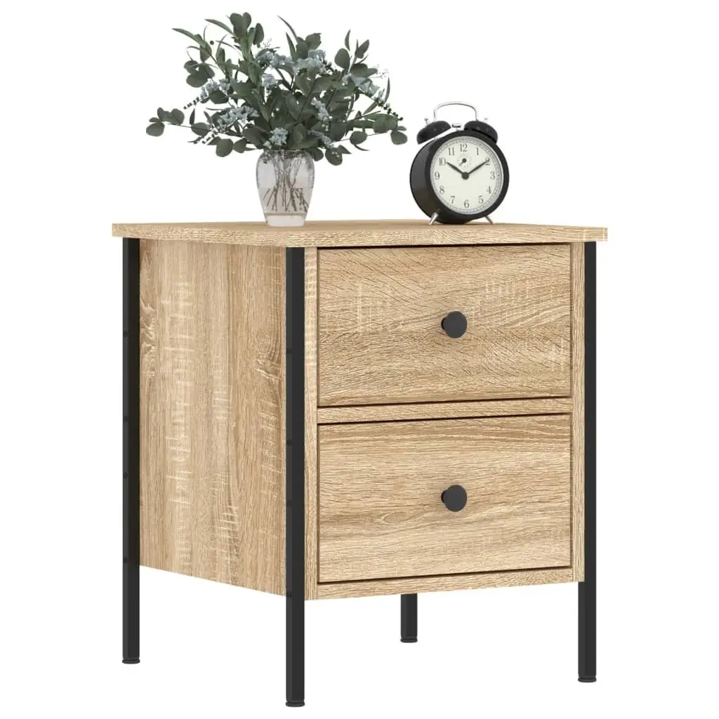 Bedside Cabinet Brown 40x42x50 cm Industrial Style Engineered Wood Storage