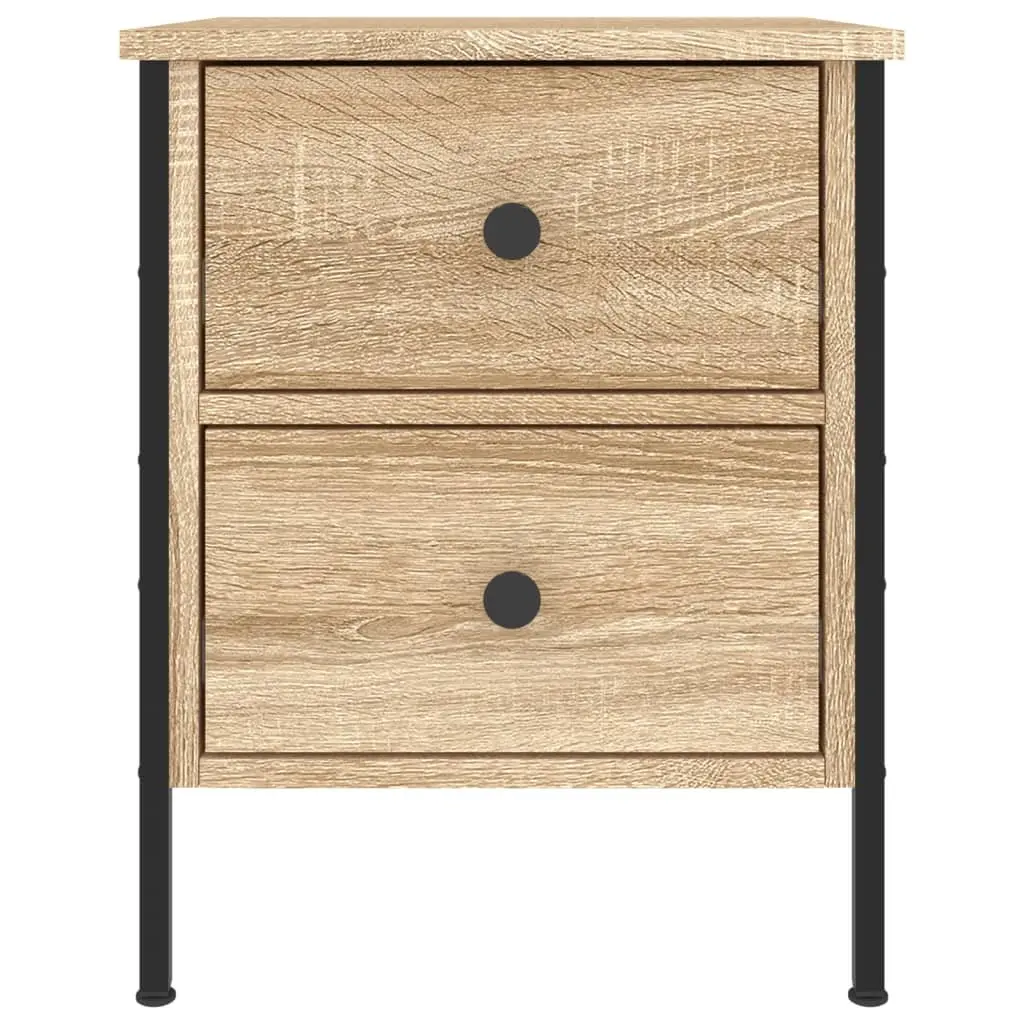 Bedside Cabinet Brown 40x42x50 cm Industrial Style Engineered Wood Storage
