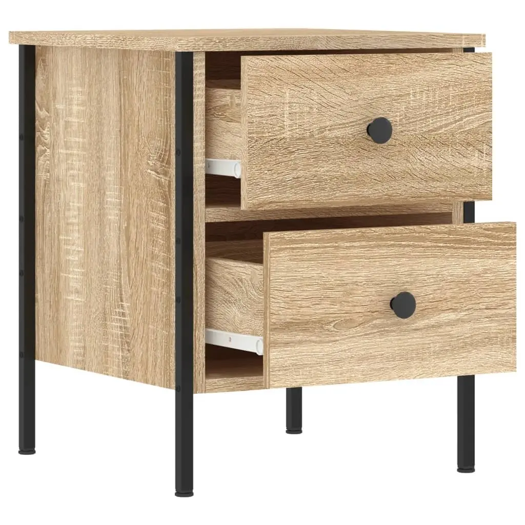 Bedside Cabinet Brown 40x42x50 cm Industrial Style Engineered Wood Storage