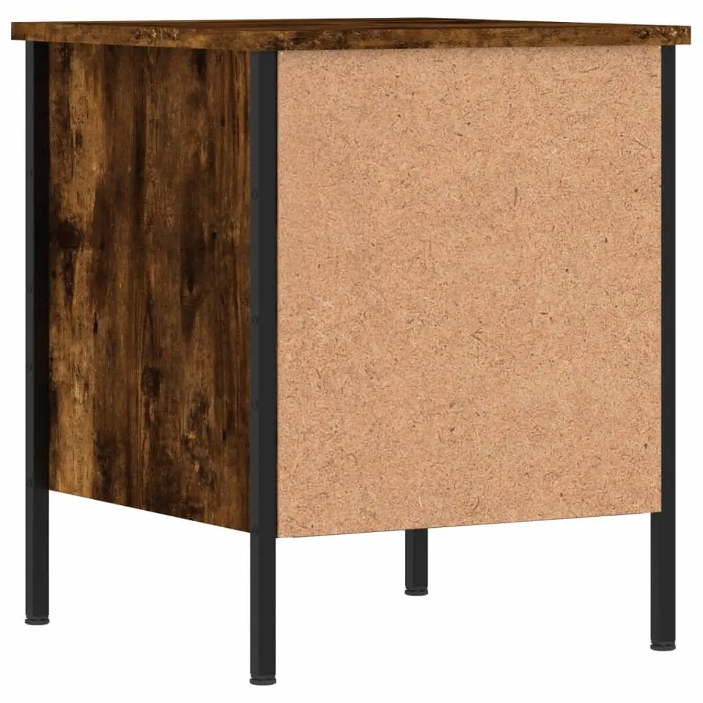 Bedside Cabinets 2 pcs Brown Engineered Wood Side Table Drawers Storage
