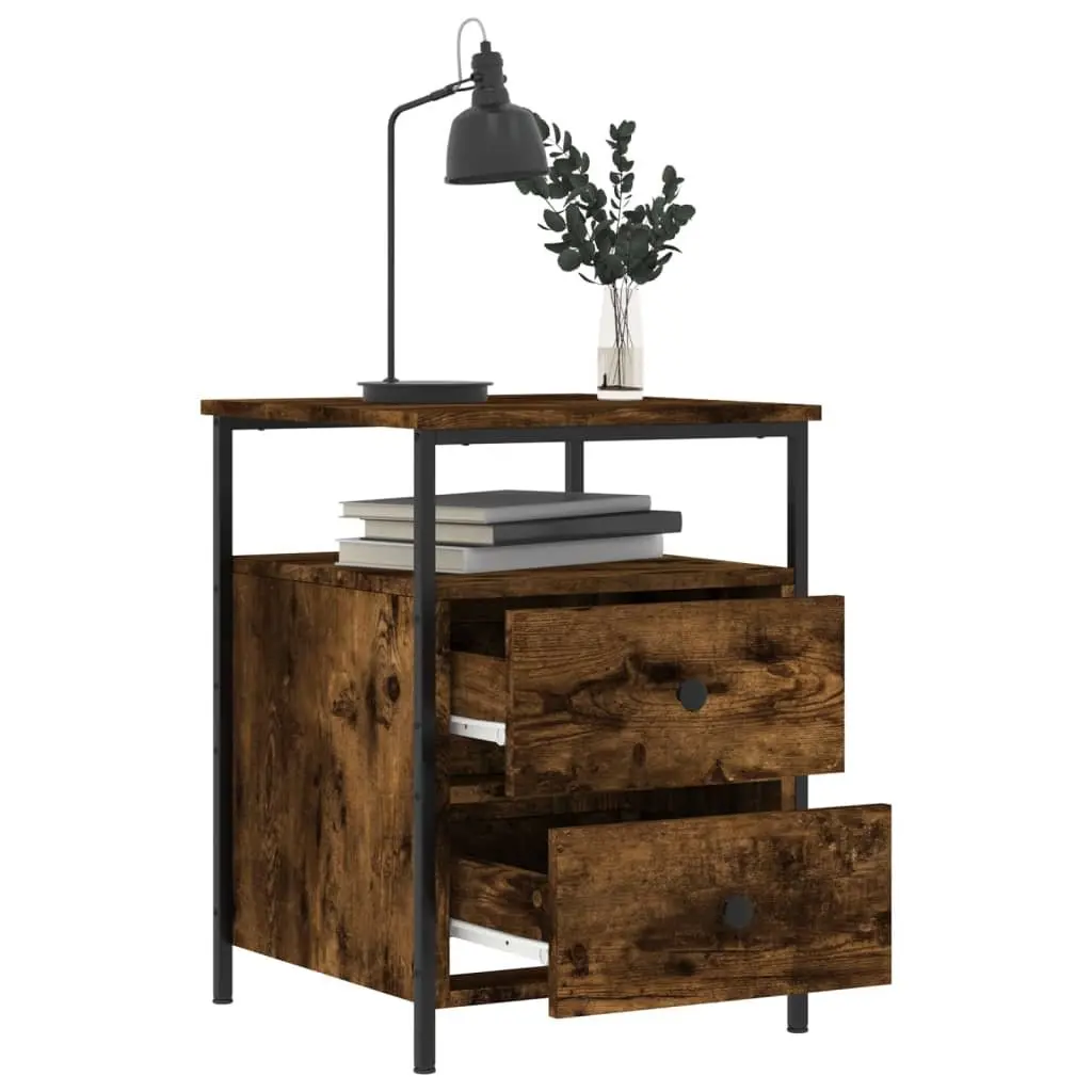 Bedside Cabinets 2 pcs Storage Nightstands 44 x 45 x 60 cm Brown Engineered Wood