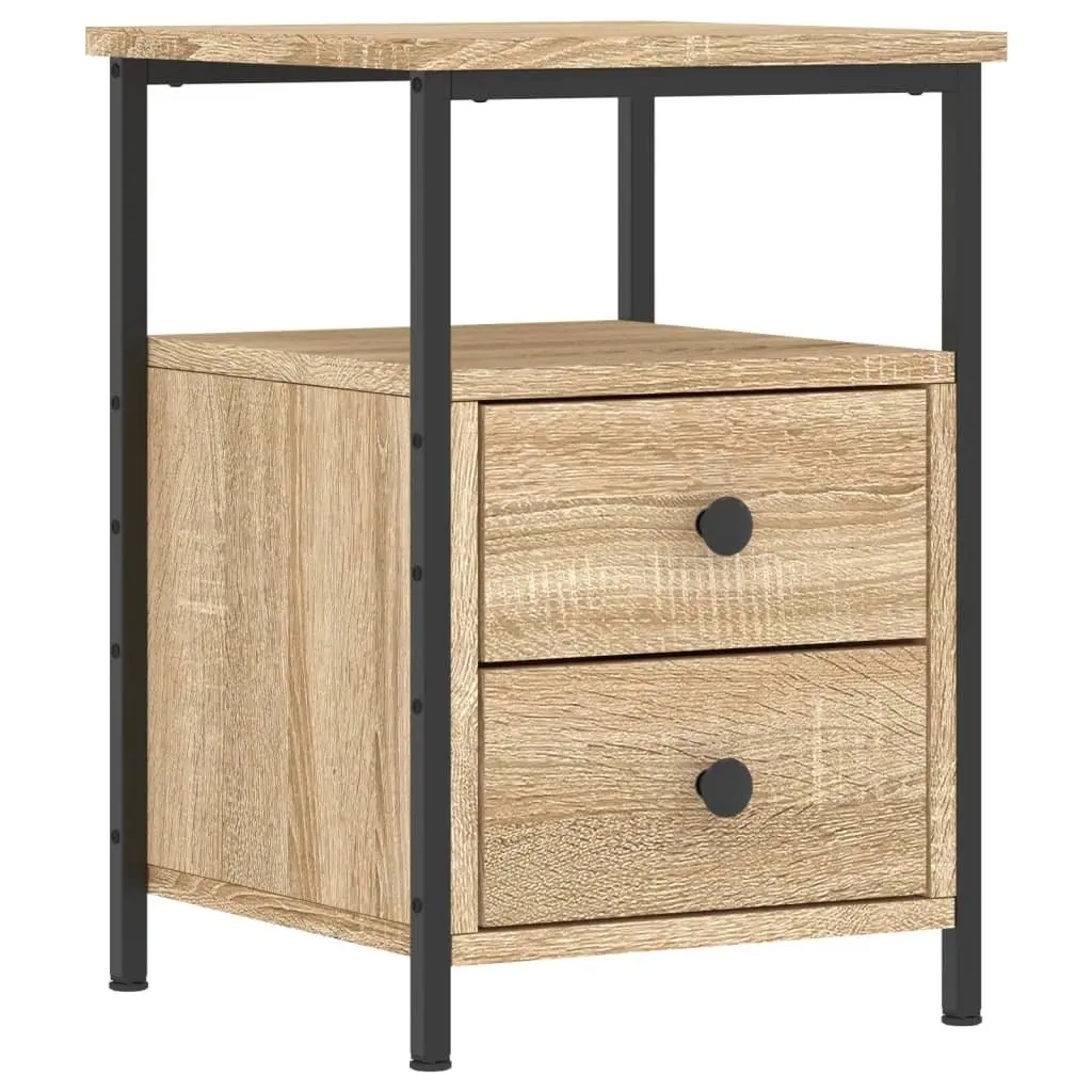 Bedside Cabinets Storage Nightstand 2 pcs Brown Engineered Wood