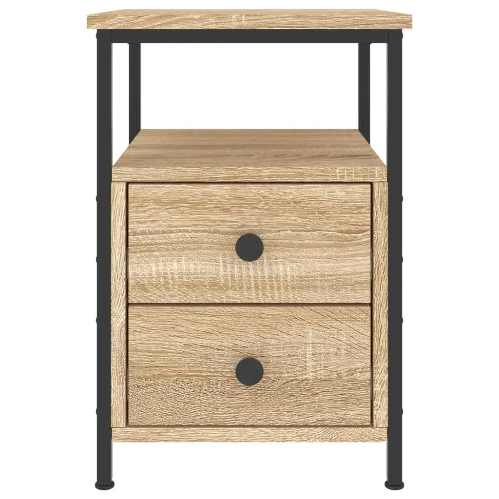 Bedside Cabinets Storage Nightstand 2 pcs Brown Engineered Wood