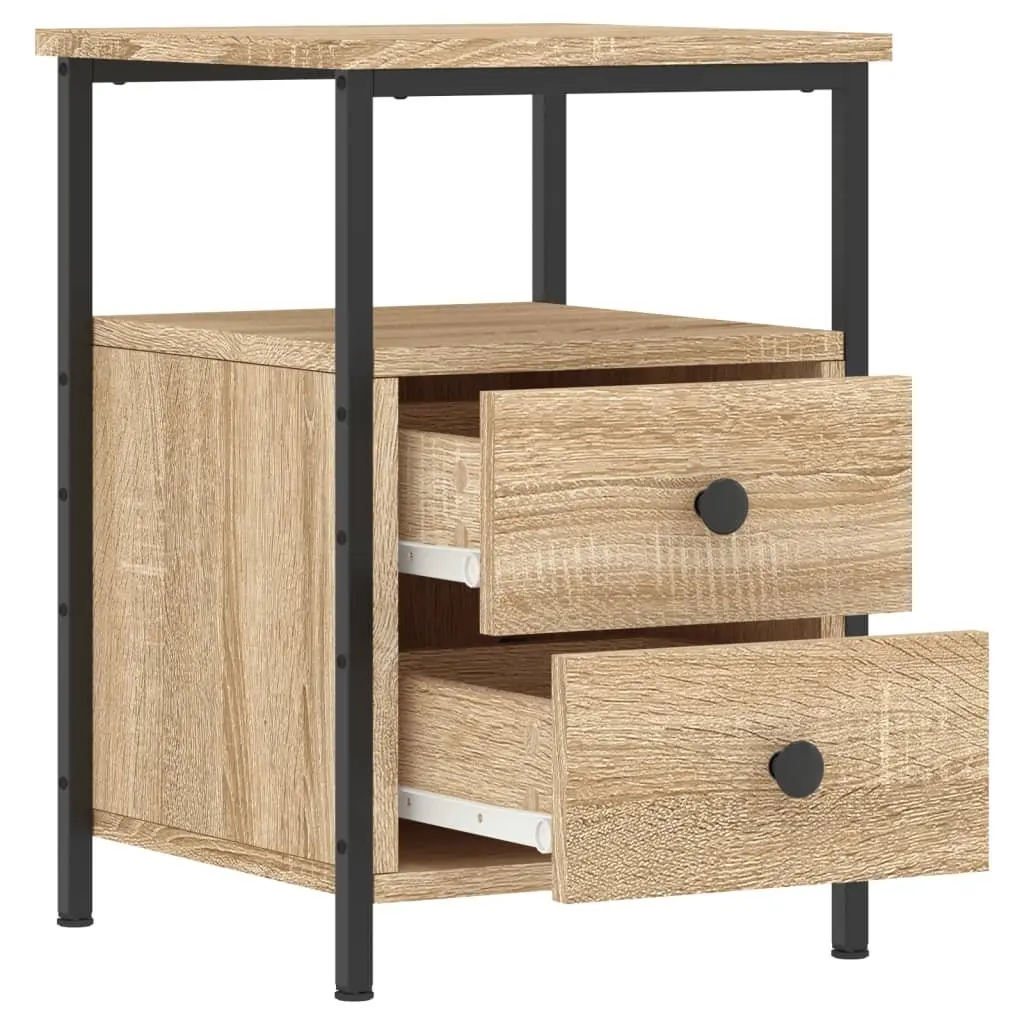 Bedside Cabinets Storage Nightstand 2 pcs Brown Engineered Wood