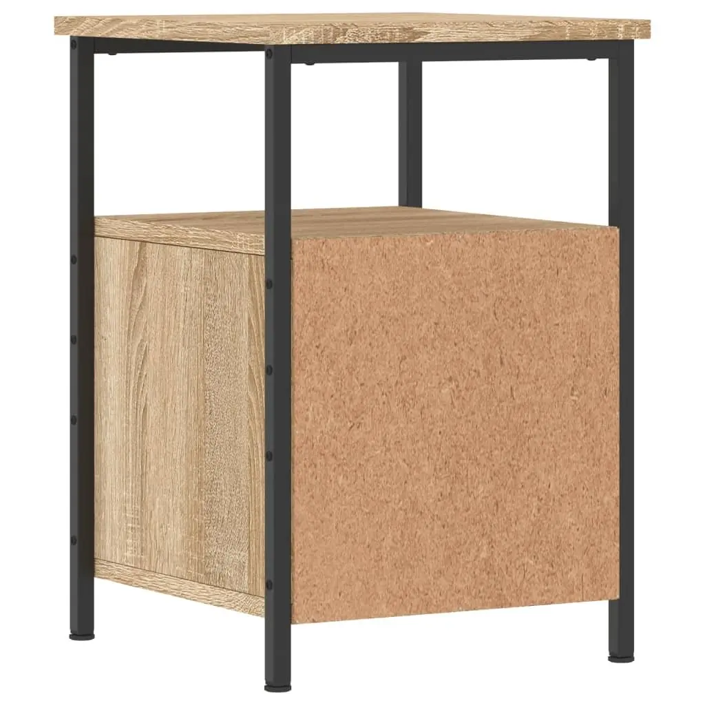 Bedside Cabinets Storage Nightstand 2 pcs Brown Engineered Wood