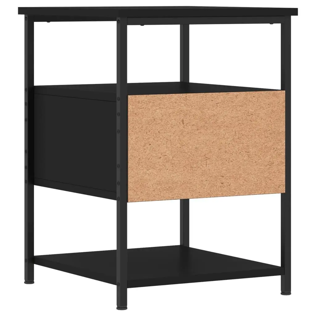 Black Bedside Tables for Bedroom Storage 40x42x56cm Set of 2