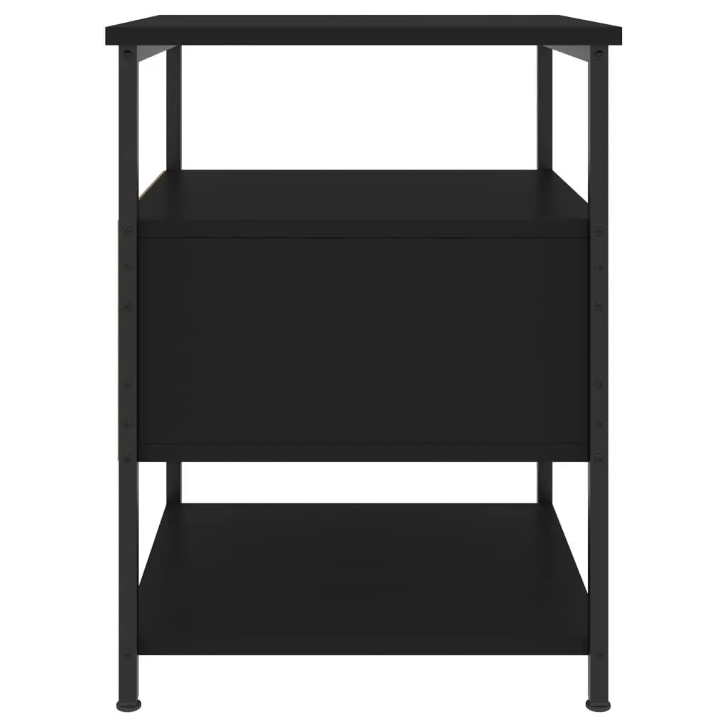 Black Bedside Tables for Bedroom Storage 40x42x56cm Set of 2