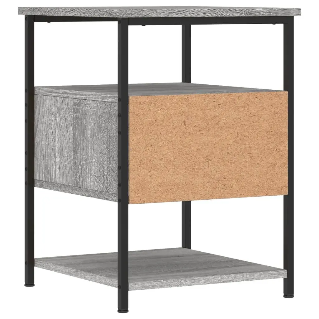 Bedside Cabinet 2 pcs Grey 40x42x56 cm Storage Nightstand Table Bedroom