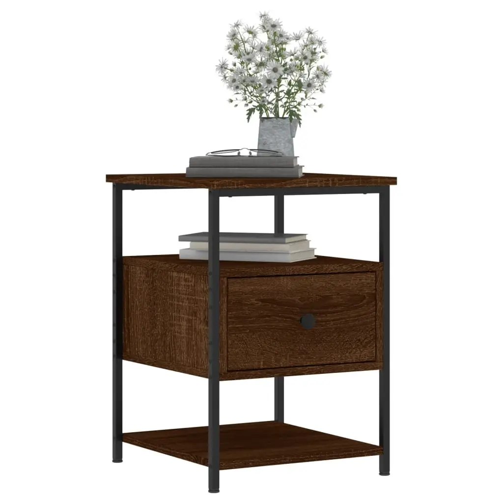 Bedside Cabinets 2pcs Brown Oak 40x42x56cm Storage Bedroom Side Table
