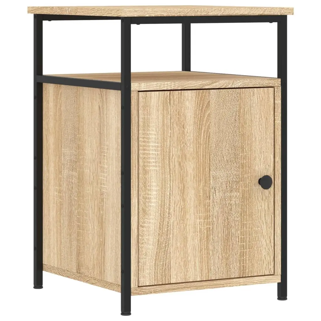 Bedside Cabinets 2 pcs Brown Sonoma Oak Storage Tables Bedroom Nightstands