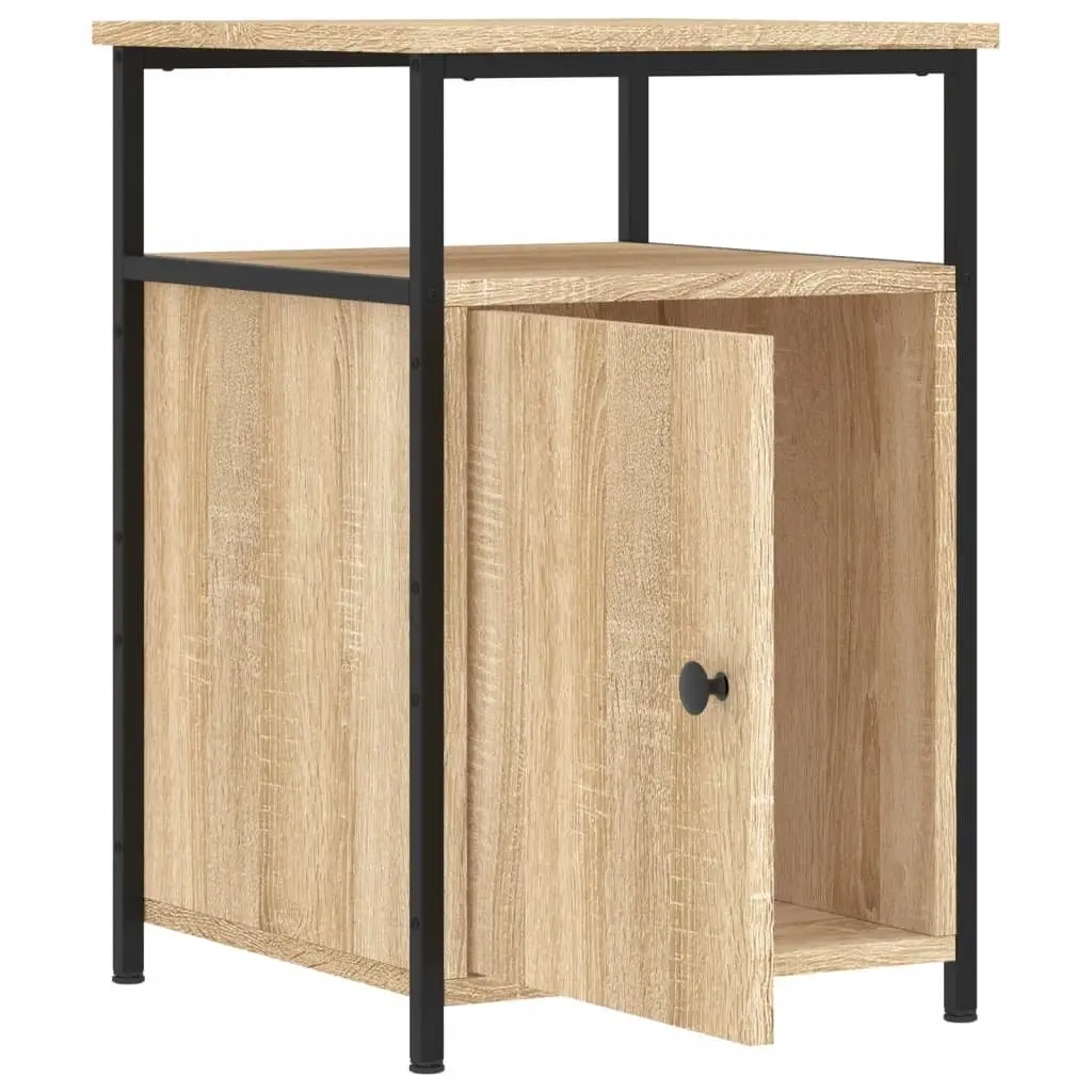 Bedside Cabinets 2 pcs Brown Sonoma Oak Storage Tables Bedroom Nightstands
