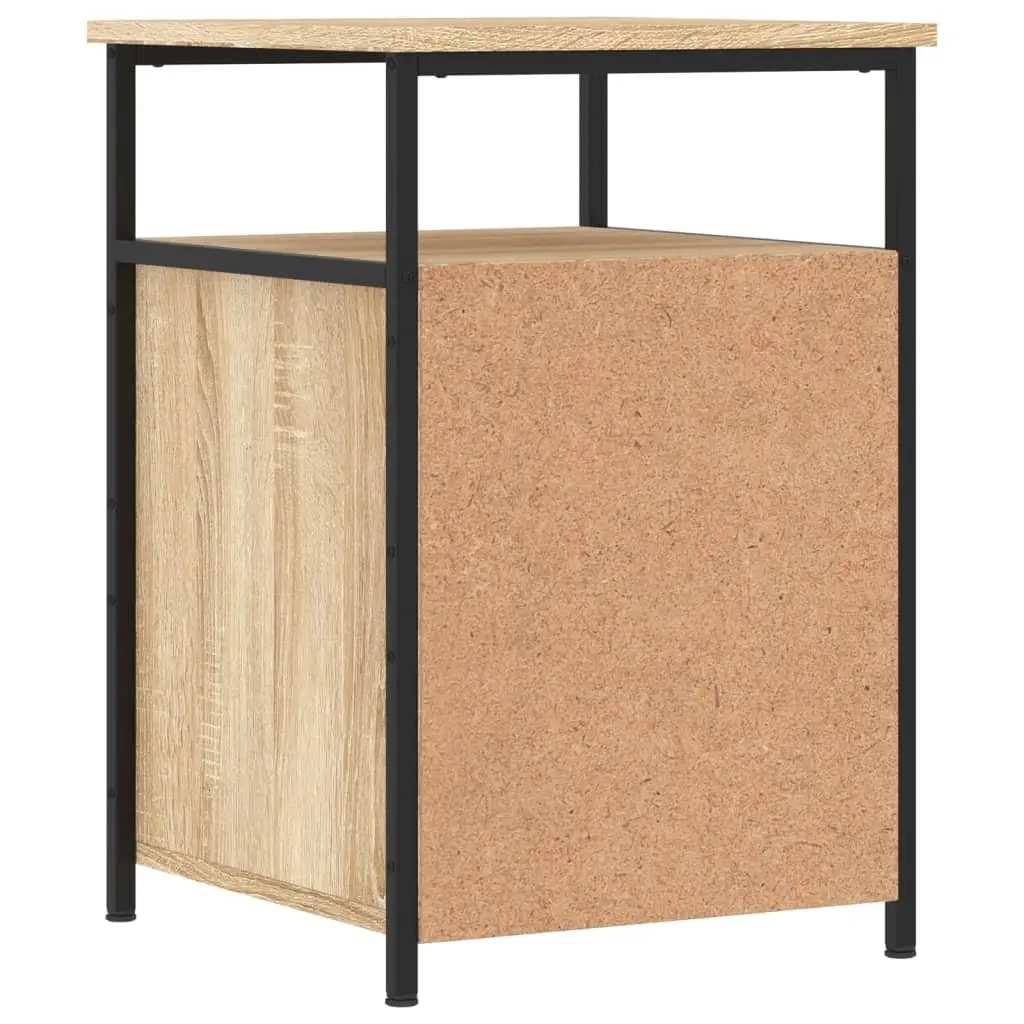 Bedside Cabinets 2 pcs Brown Sonoma Oak Storage Tables Bedroom Nightstands