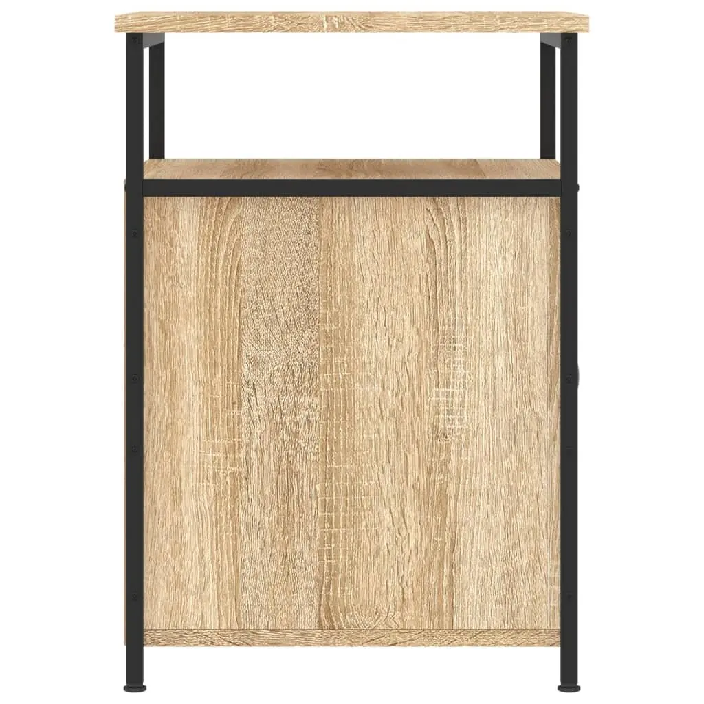 Bedside Cabinets 2 pcs Brown Sonoma Oak Storage Tables Bedroom Nightstands