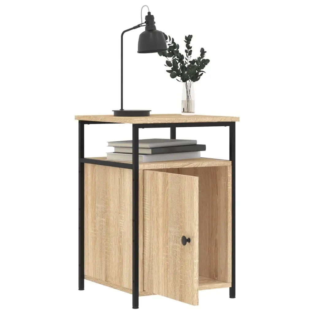 Bedside Cabinets 2 pcs Brown Sonoma Oak Storage Tables Bedroom Nightstands