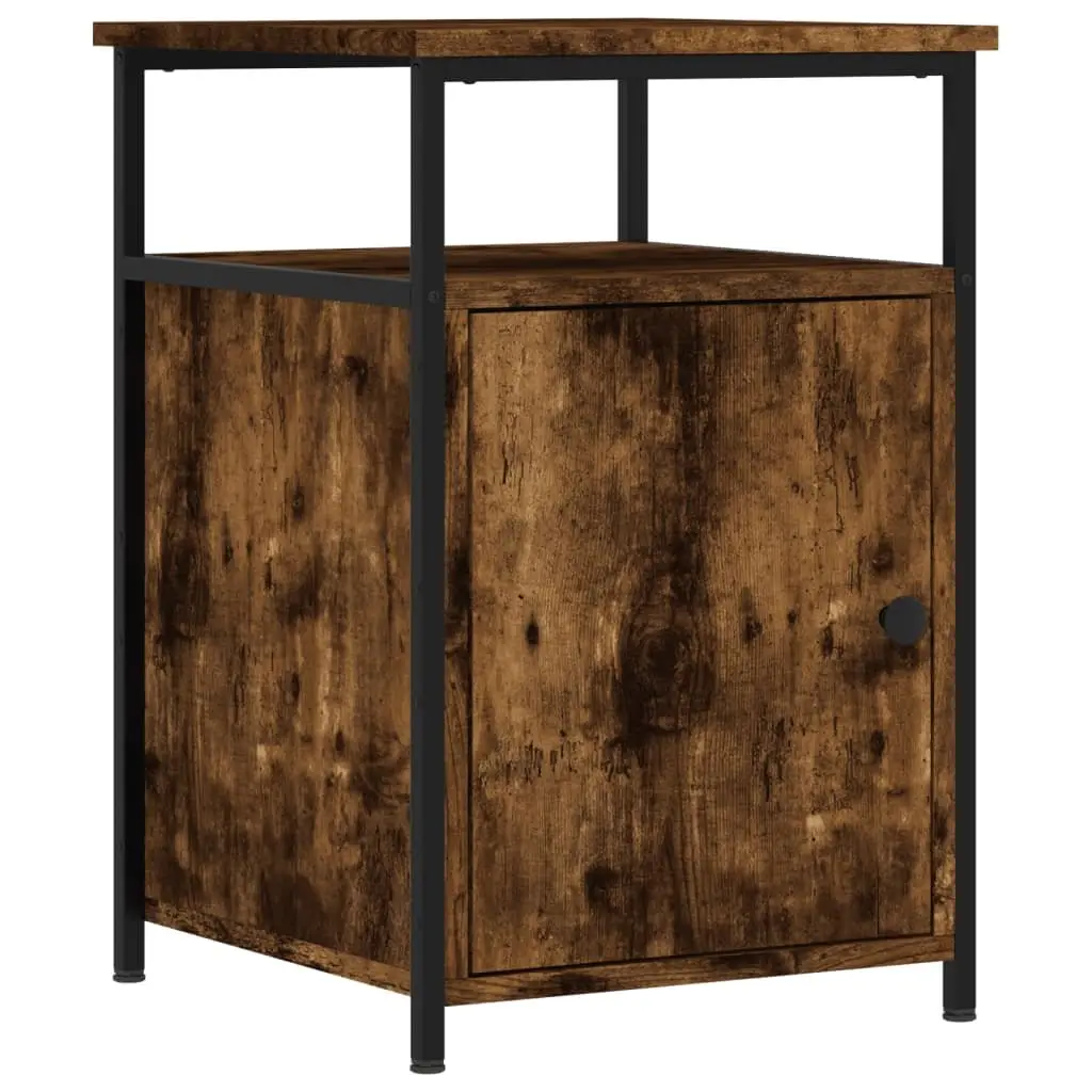 Bedside Cabinet 40x42x60cm Smoked Oak Engineered Wood Storage Side Table 2