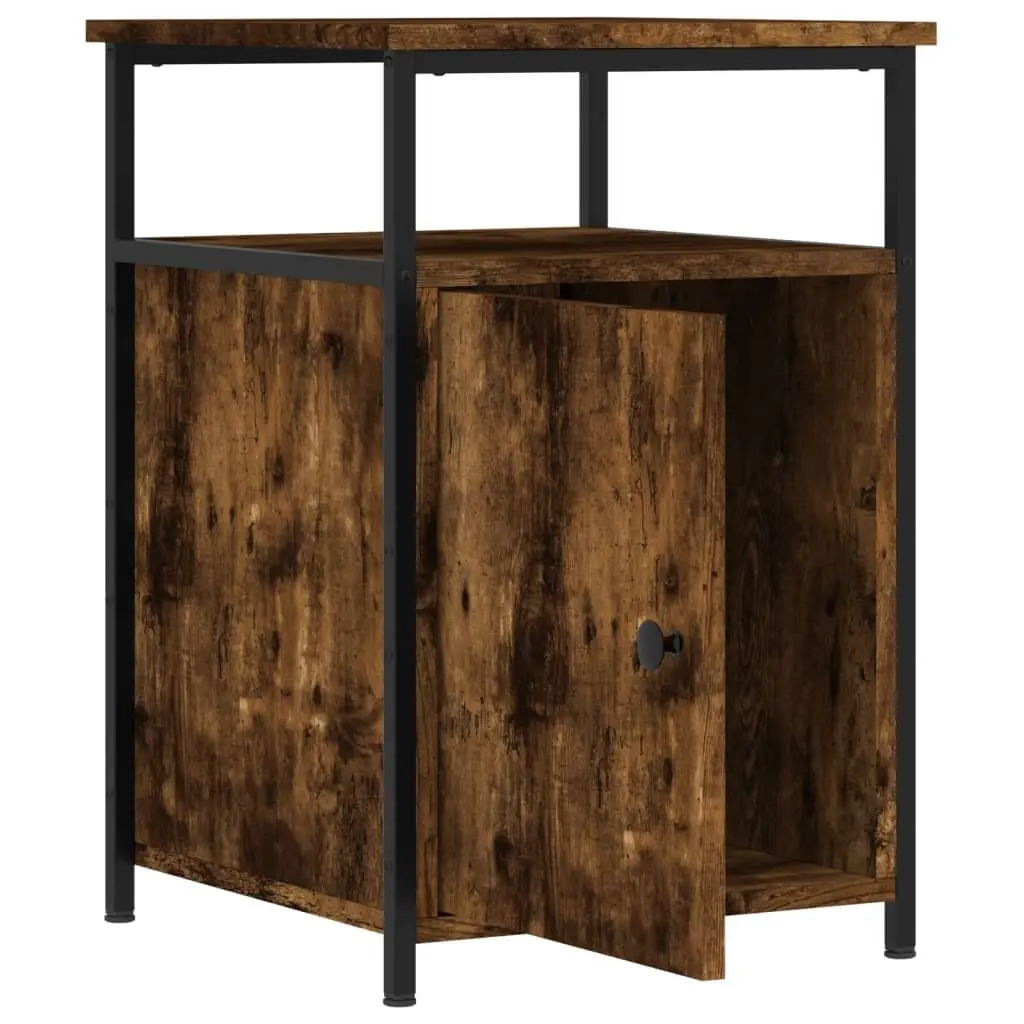 Bedside Cabinet 40x42x60cm Smoked Oak Engineered Wood Storage Side Table 2