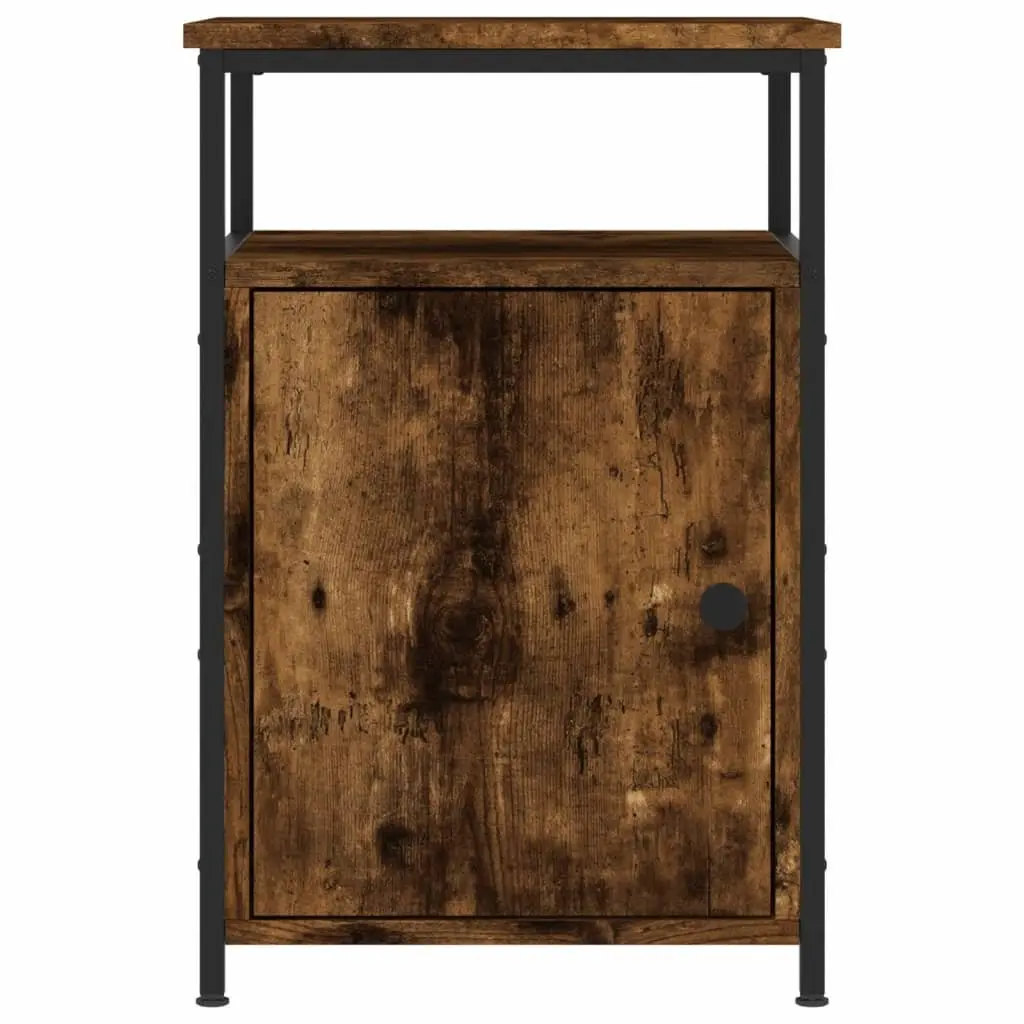 Bedside Cabinet 40x42x60cm Smoked Oak Engineered Wood Storage Side Table 2