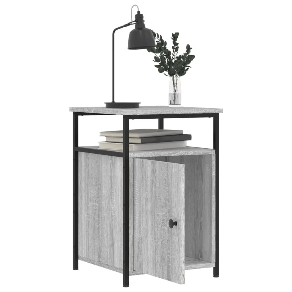 Bedside Cabinets 2 pcs Grey Sonoma Engineered Wood Bedroom Storage Tables