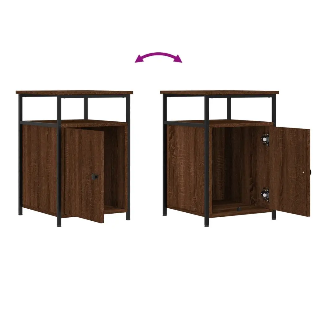Bedside Cabinets Storage Tables 40x42x60 cm Brown Oak 2 pcs Engineered Wood