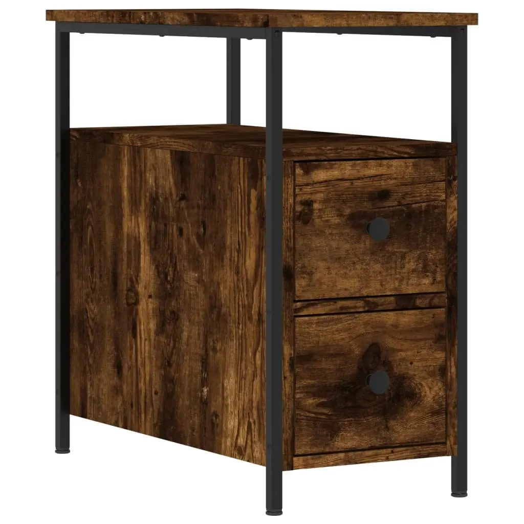 Bedside Cabinets Storage 30x60x60 cm Smoked Oak 2 pcs Engineered Wood