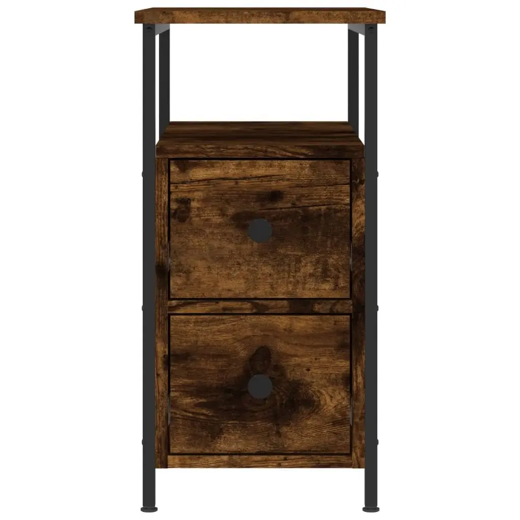 Bedside Cabinets Storage 30x60x60 cm Smoked Oak 2 pcs Engineered Wood