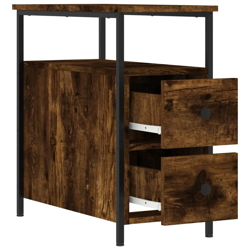 Bedside Cabinets Storage 30x60x60 cm Smoked Oak 2 pcs Engineered Wood