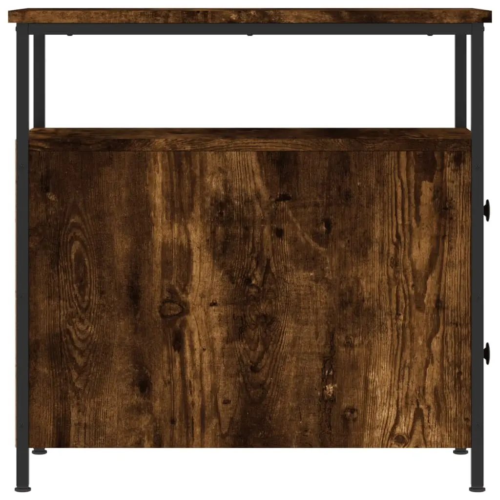 Bedside Cabinets Storage 30x60x60 cm Smoked Oak 2 pcs Engineered Wood