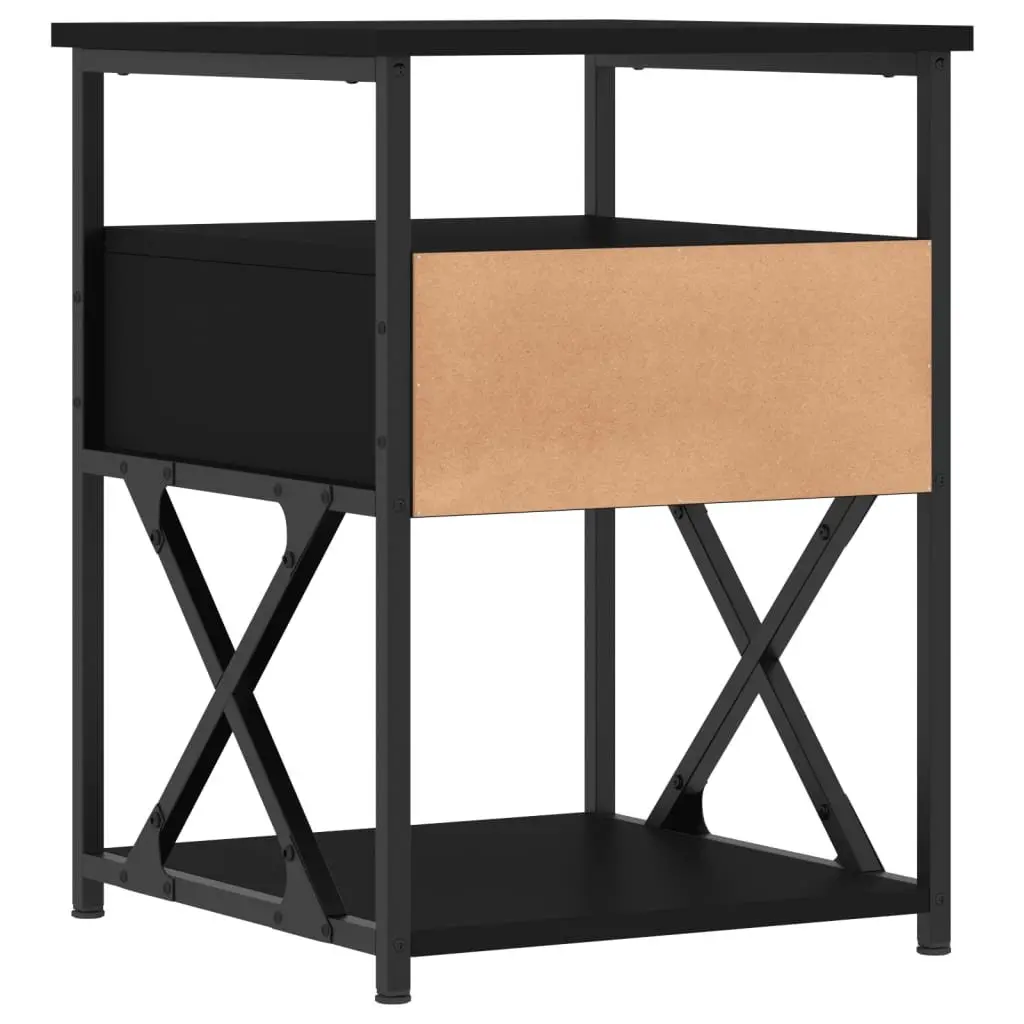 Bedside Cabinets 2 pcs Black 40x42x55 cm Storage Nightstand Bedroom Furniture