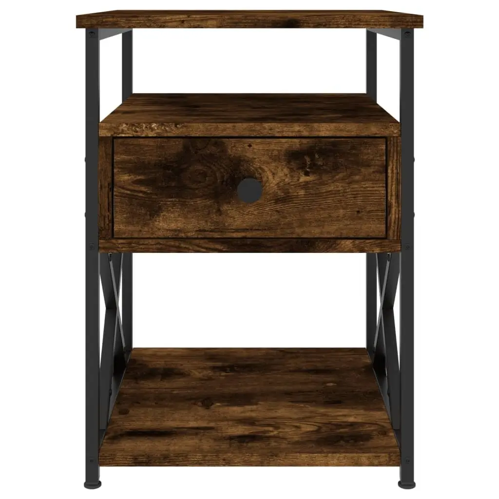 Bedside Cabinets 2 pcs Storage Side Tables Engineered Wood Brown