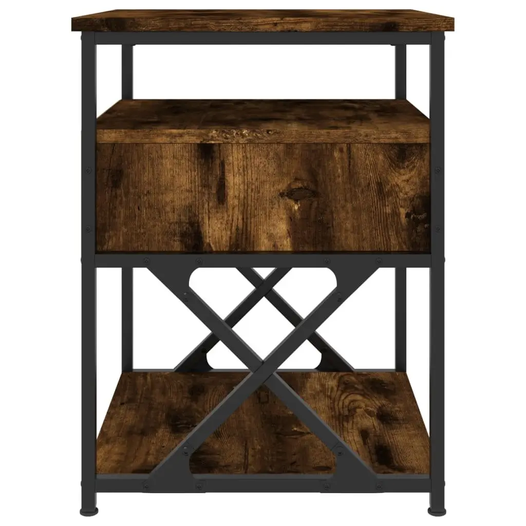 Bedside Cabinets 2 pcs Storage Side Tables Engineered Wood Brown